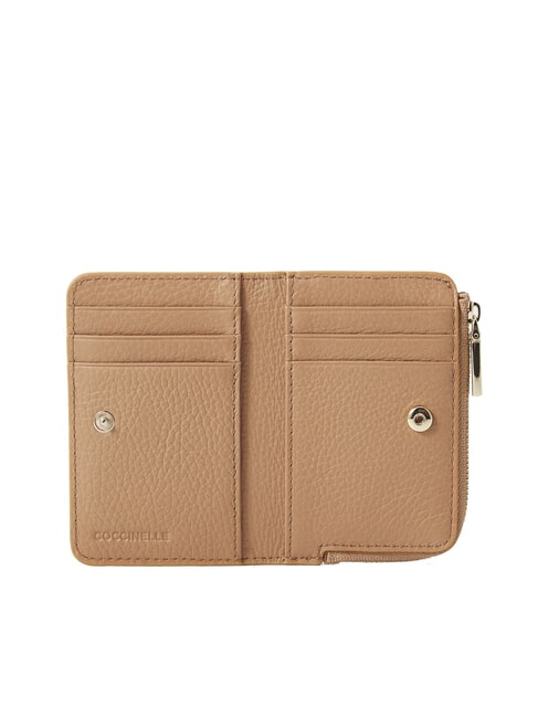 METALLIC SOFT Leather card holder fresh beige - Women’s Wallets