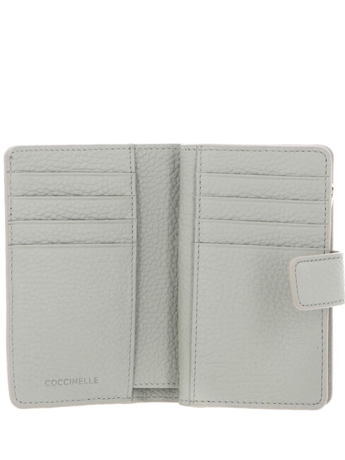 METALLIC SOFT Wallet in hammered leather celadon green - Women’s Wallets