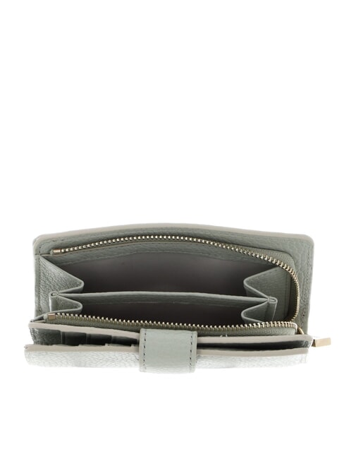 METALLIC SOFT Wallet in hammered leather celadon green - Women’s Wallets