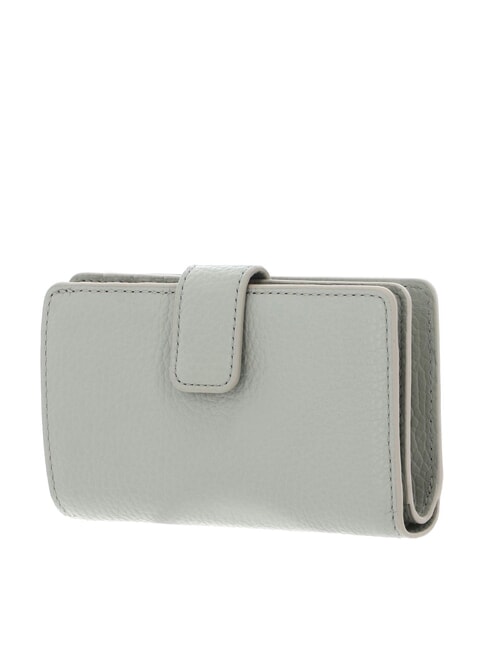 METALLIC SOFT Wallet in hammered leather celadon green - Women’s Wallets