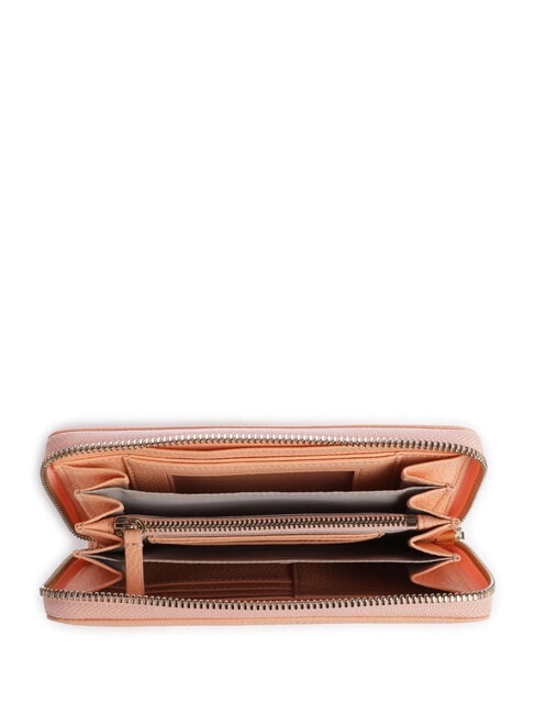 METALLIC SOFT Textured leather zip wallet sunrise - Women’s Wallets
