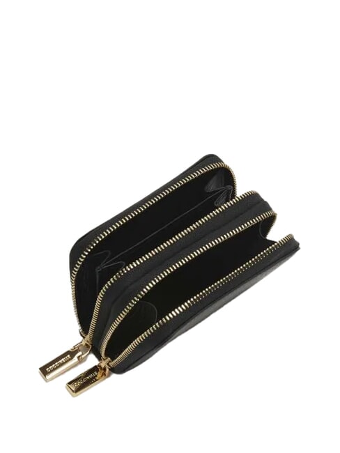 METALLIC SOFT  Small zip around wallet Black - Women’s Wallets
