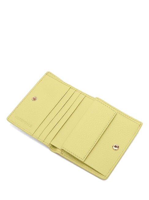 METALLIC SOFT  Small leather wallet lime wash - Women’s Wallets