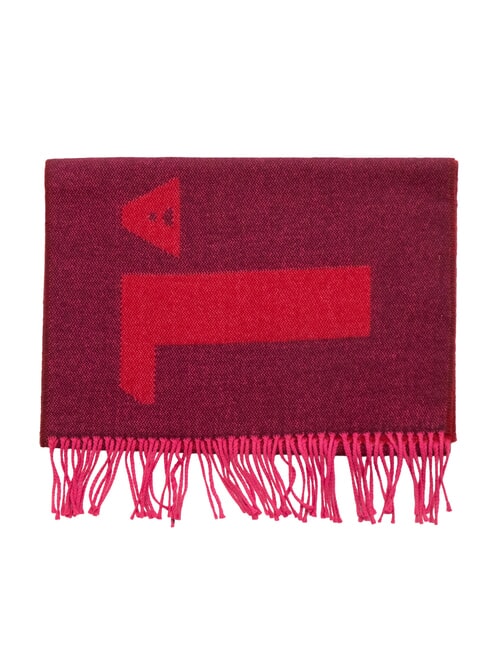 MAXI LOGO Scarf with fringes raspberry - Scarves