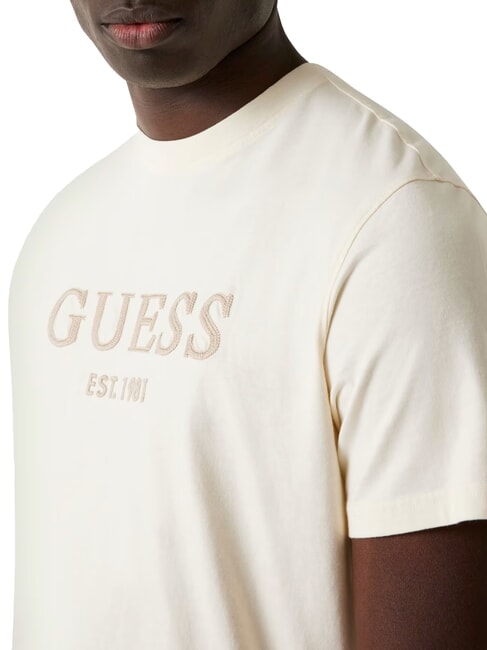 BOX LOGO T-shirt with embroidered logo pearl white - T-shirt