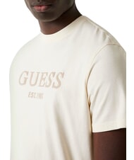 GUESS BOX LOGO T-shirt with embroidered logo pearl white - T-shirt - 3