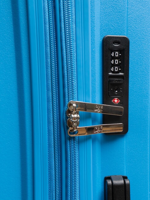 AIR FLOW Large expandable trolley lake blue - Rigid Trolley Cases