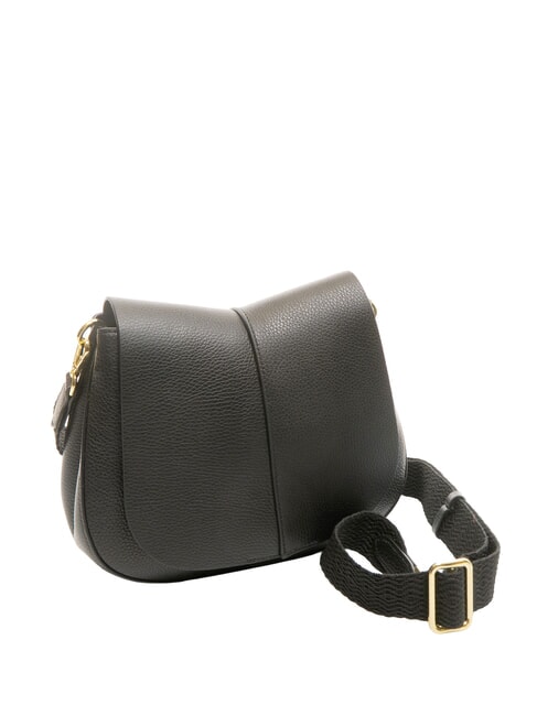 HELENA ROUND Leather bag with double shoulder strap Black - Women’s Bags