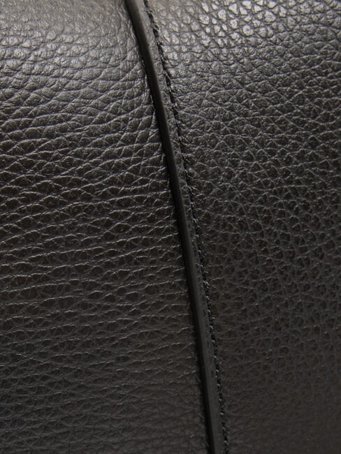 HELENA ROUND Leather bag with double shoulder strap Black - Women’s Bags