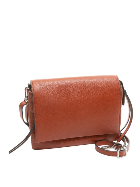 THREE Shoulder bag, in leather brick red - Women’s Bags