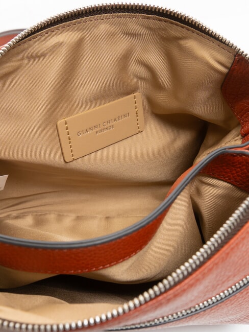 THREE Shoulder bag, in leather brick red - Women’s Bags