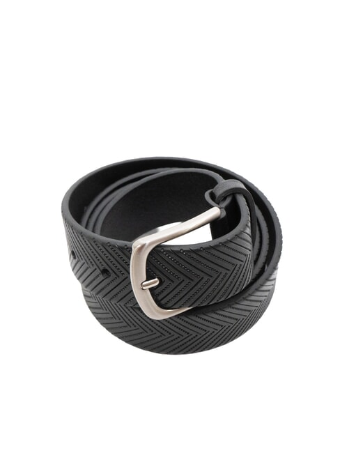 ZIGZAG Shortenable leather belt black - Belts