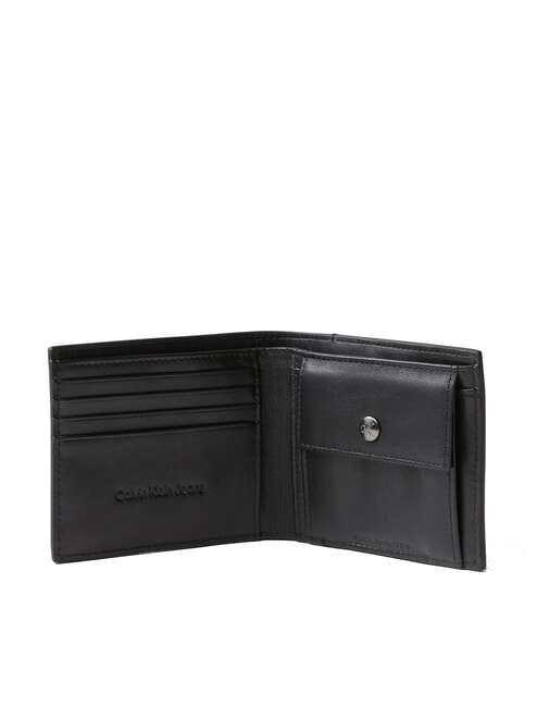 SCULPTED IMPRESSION Leather wallet cc and coin purse on black - Men’s Wallets