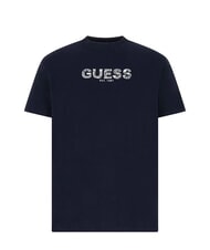 GUESS BSC EMBROIDERY LOGO Cotton T-shirt with embroidered logo smart blue multi - T-shirt - 4