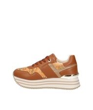 ALVIERO MARTINI PRIMA CLASSE GEO JR Side logo platform sneakers Leather / Geo Beige - Women&rsquo;s shoes - 4