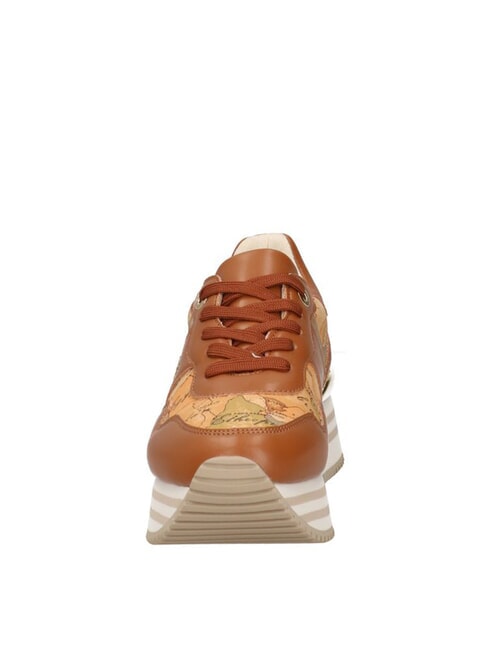 GEO JR Side logo platform sneakers Leather / Geo Beige - Women&rsquo;s shoes