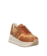 ALVIERO MARTINI PRIMA CLASSE GEO JR Side logo platform sneakers Leather / Geo Beige - Women&rsquo;s shoes - 3
