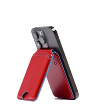 PIQUADRO BLUE SQUARE MagSafe Card Holder with Tracker RED - Men’s Wallets - 3