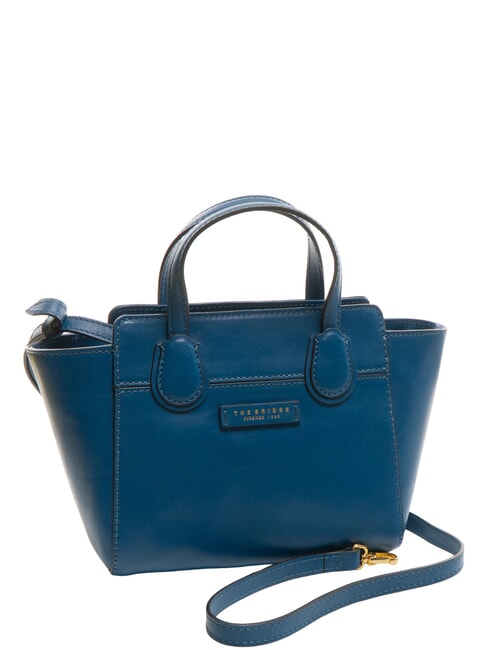 ELETTRA Leather handbag with shoulder strap jeans gold clothing - Women’s Bags