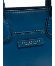 THE BRIDGE ELETTRA Leather handbag with shoulder strap jeans gold clothing - Women’s Bags - 3