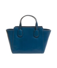 THE BRIDGE ELETTRA Leather handbag with shoulder strap jeans gold clothing - Women’s Bags - 4