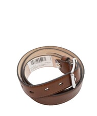 THE BRIDGE BRUNELLESCHI  Leather belt Brown / Palladium - Belts - 3