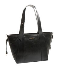 THE BRIDGE CARLOTTA Leather shopping bag Black Gold - Women’s Bags - 2