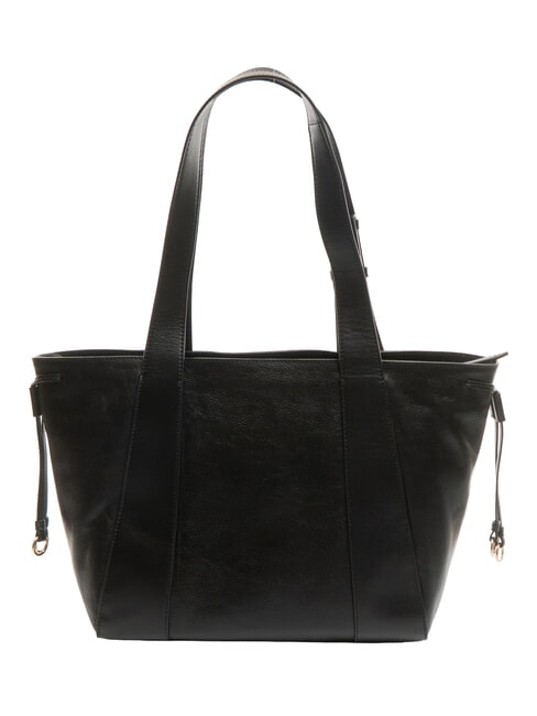 CARLOTTA Leather shopping bag Black Gold - Women’s Bags