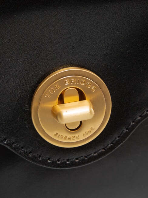 IRENE  Mini shoulder bag, in leather Black Gold - Women’s Bags