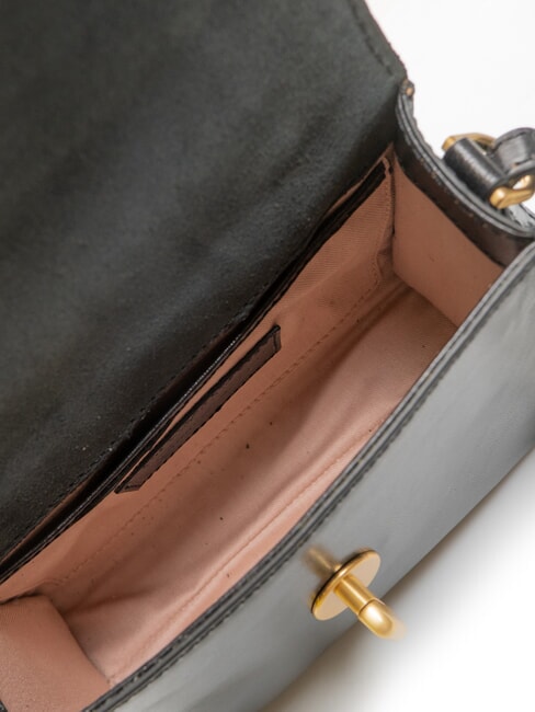 IRENE  Mini shoulder bag, in leather Black Gold - Women’s Bags