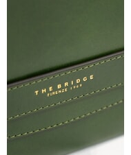 THE BRIDGE LUCREZIA Clutch bag with leather cuff english green abb. gold - Women’s Bags - 3