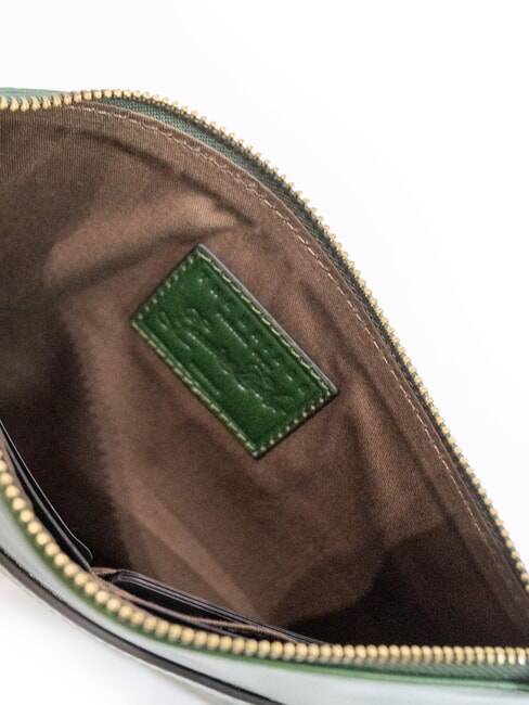 LUCREZIA Clutch bag with leather cuff english green abb. gold - Women’s Bags