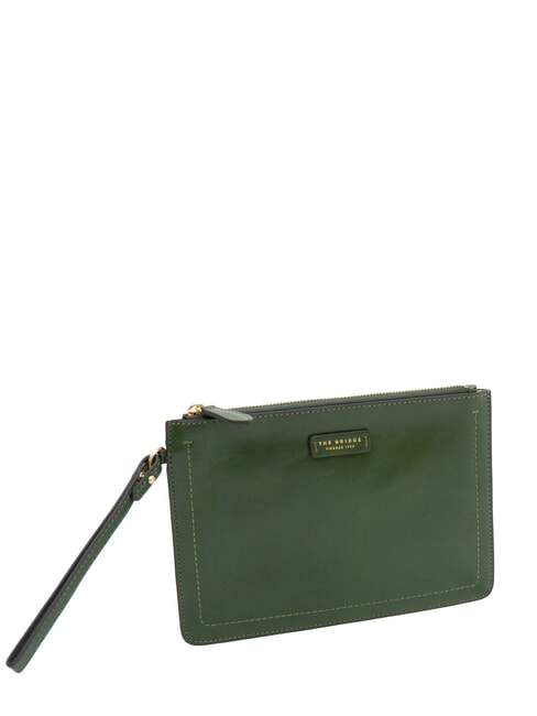 FIONA Flat leather clutch with cuff english green abb. gold - Women’s Bags