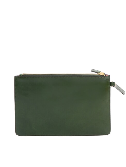 FIONA Flat leather clutch with cuff english green abb. gold - Women’s Bags