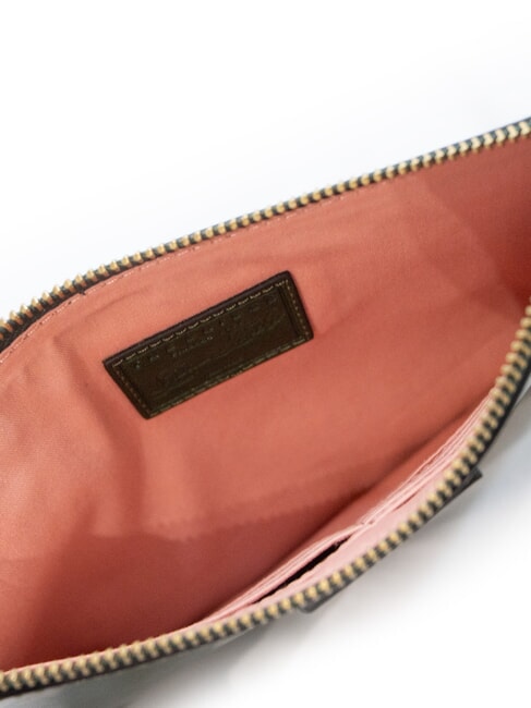 FIONA Flat leather clutch with cuff english green abb. gold - Women’s Bags