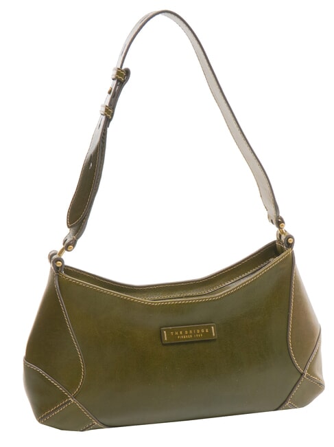GIORGIA Leather shoulder bag thyme abb gold - Women’s Bags