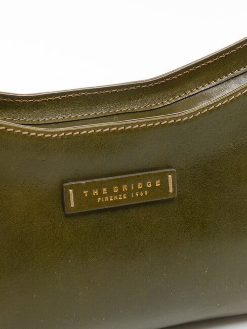 GIORGIA Leather shoulder bag thyme abb gold - Women’s Bags