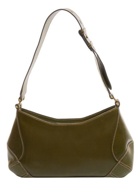 GIORGIA Leather shoulder bag thyme abb gold - Women’s Bags