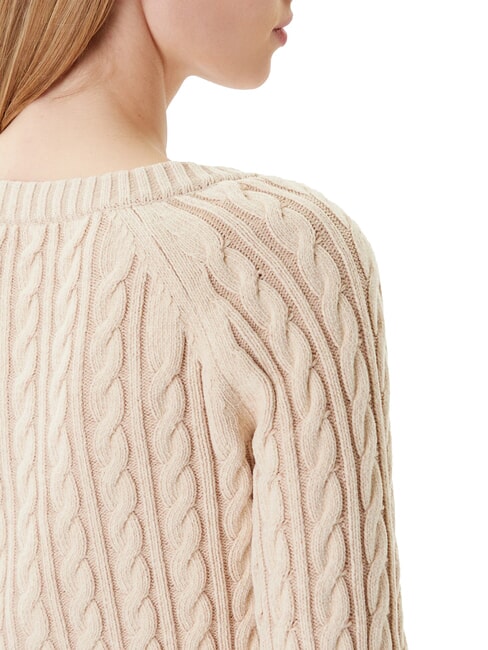 GISELLE Cable knit cardigan with buttons cream vanish - Women's Sweaters