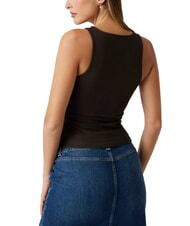 GUESS NEW SL ROUND GUENDALINA 4G rhinestone logo tank top espresso brown - T-shirt - 2