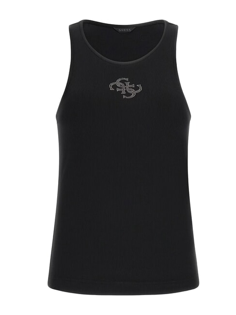 NEW SL ROUND GUENDALINA 4G rhinestone logo tank top jetbla - T-shirt