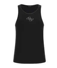 GUESS NEW SL ROUND GUENDALINA 4G rhinestone logo tank top jetbla - T-shirt - 4