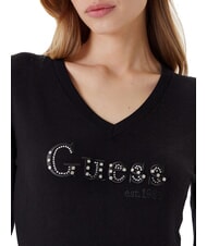 GUESS KENZIE LOGO V-neck sweater jetbla - Women's Sweaters - 4