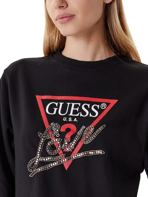 STUDDED LOVE Crewneck sweatshirt with stud print jetbla - Women's Sweatshirts