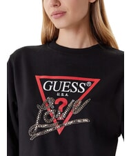 GUESS STUDDED LOVE Crewneck sweatshirt with stud print jetbla - Women's Sweatshirts - 3
