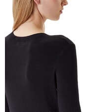 GUESS KIARA TRIANGLE LOGO Crewneck sweater with rhinestones jetbla - Women's Sweaters - 3