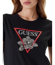 GUESS FLOWER BLING T-shirt with print and application jetbla - T-shirt - 3