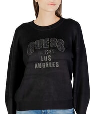 GUESS LEIGHTON LOGO Crewneck sweater jetbla - Women's Sweaters - 5