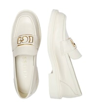 GUESS SHUTTLE  Leather moccasins ivory - Women&rsquo;s shoes - 3