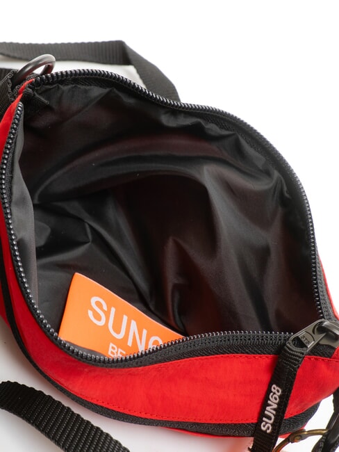 NYLON Nylon bag with pocket fire red - Over-the-shoulder Bags for Men